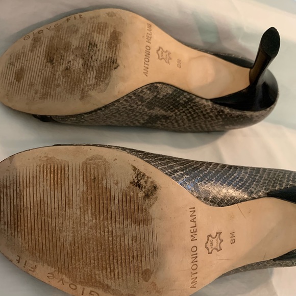 Antonio Melani leather snakeskin print heels - Picture 6 of 7